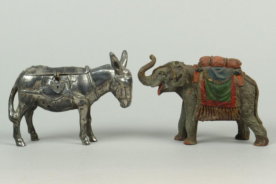 Lot of 2 Lead Animal Banks (1 of 2)