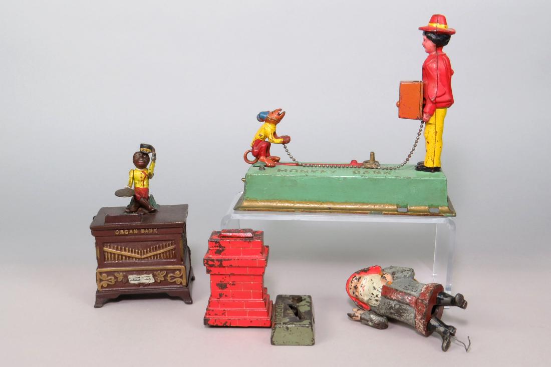 Lot of CI Various Mechanical Banks for Parts (1 of 1)