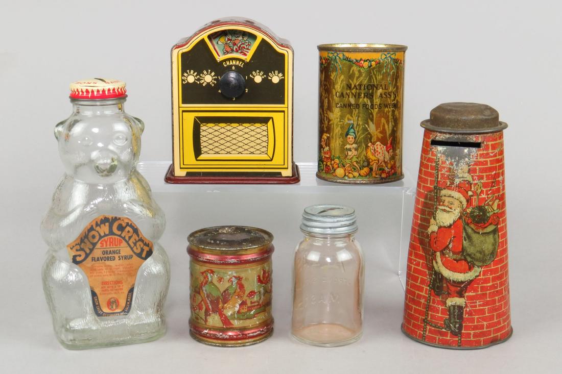 Lot of 6 Alum/Tin Misc. Banks (1 of 1)