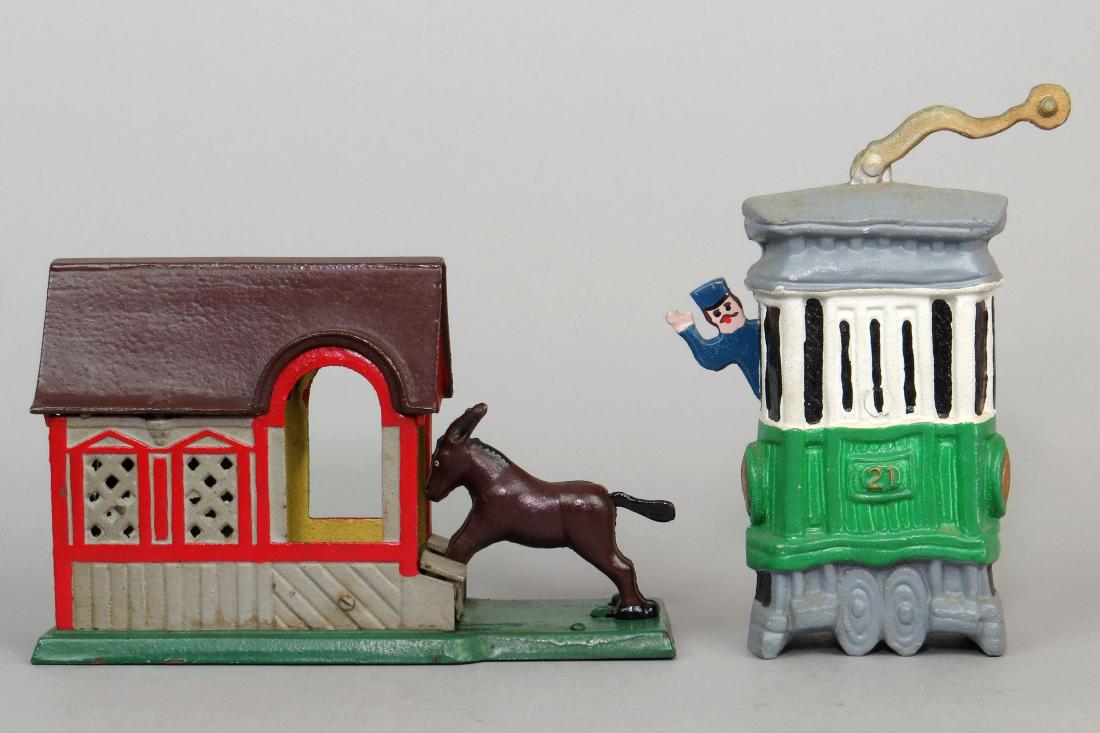 Lot of 2 CI/Alum. Modern Mechanical Banks (1 of 2)