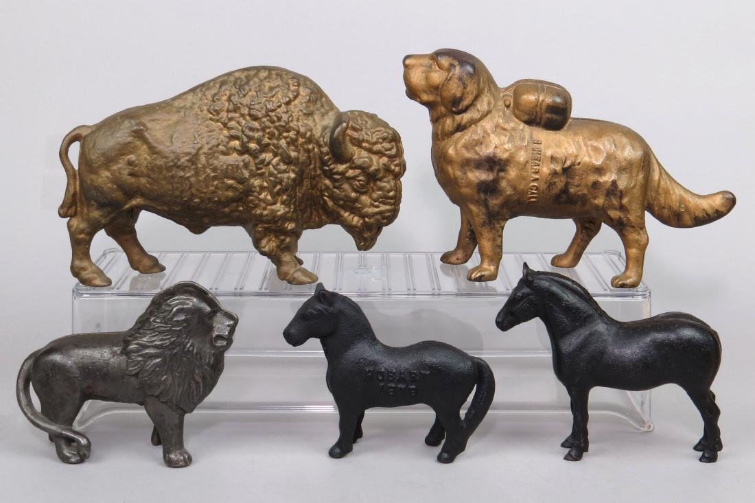 Lot of 5 CI Animal Banks (1 of 2)