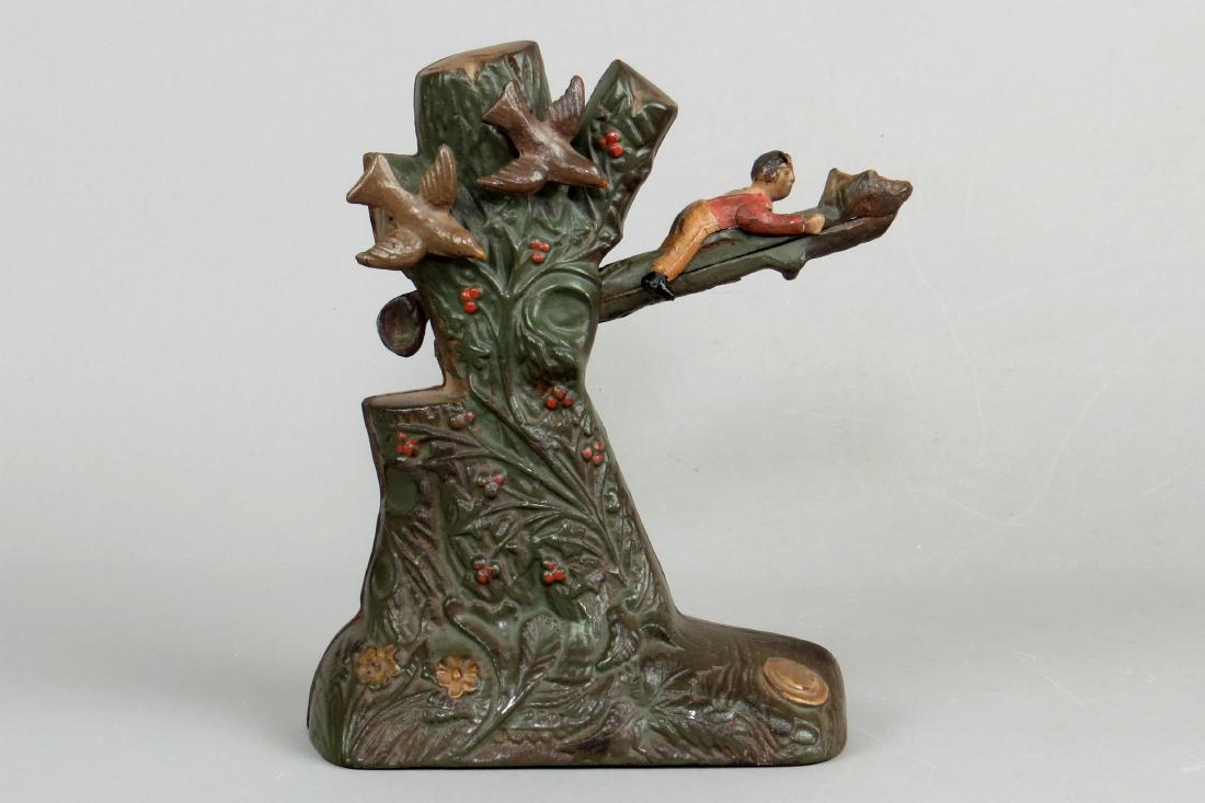 CI Salafian Brothers Boy Robbing Bird Nest Mech. Bank (1 of 3)