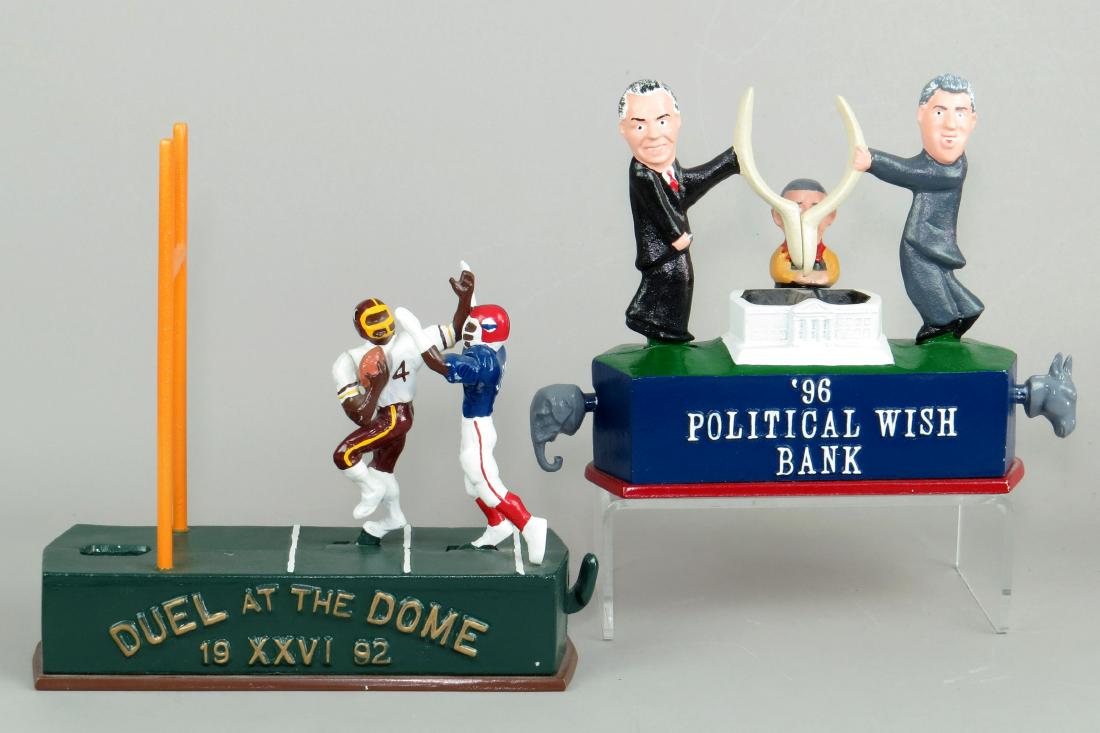 Lot of 2 Alum. Reynolds Mechanical Banks (1 of 2)