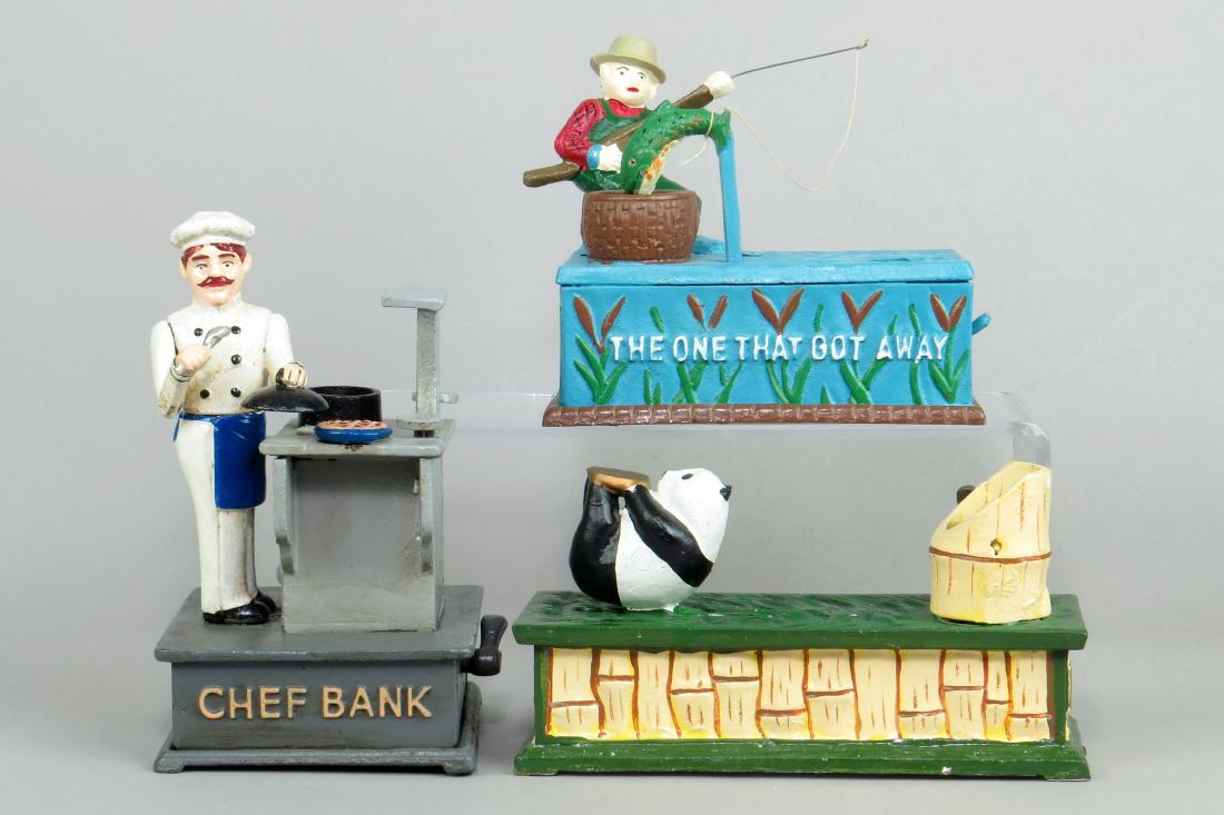 Lot of 3 Modern CI Mechanical Banks (1 of 1)