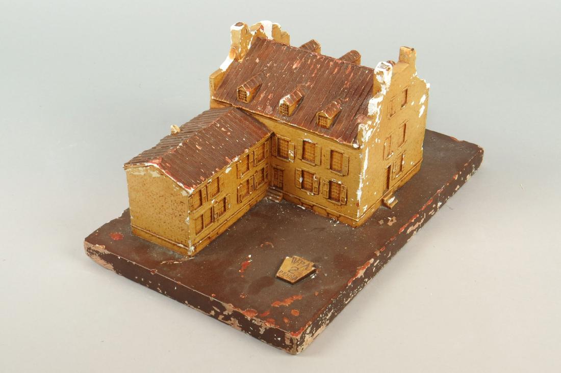 Chalk Souvenir Building "Georgian": Souvenir Bldg., Chalk, "Georgian", marked "WPA" 2 "Penna", some damage, 8 3/4" W x 13 5/8" D