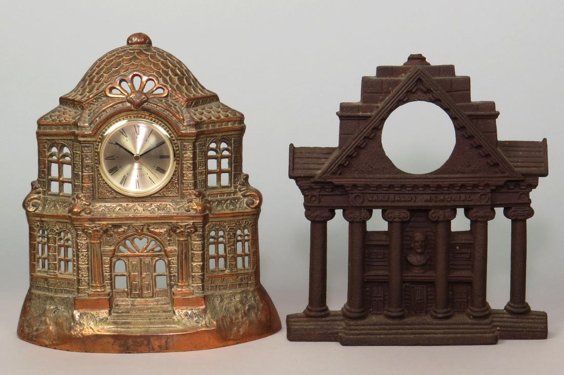 Lot of 2 CI Buildings w/Clocks (1 of 1)