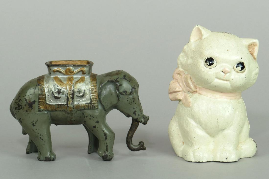 Lot of 2 CI Animal Banks (1 of 2)