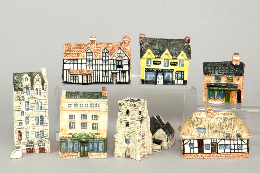 Lot of 7 Ceramic English Souvenir Buildings (1 of 1)