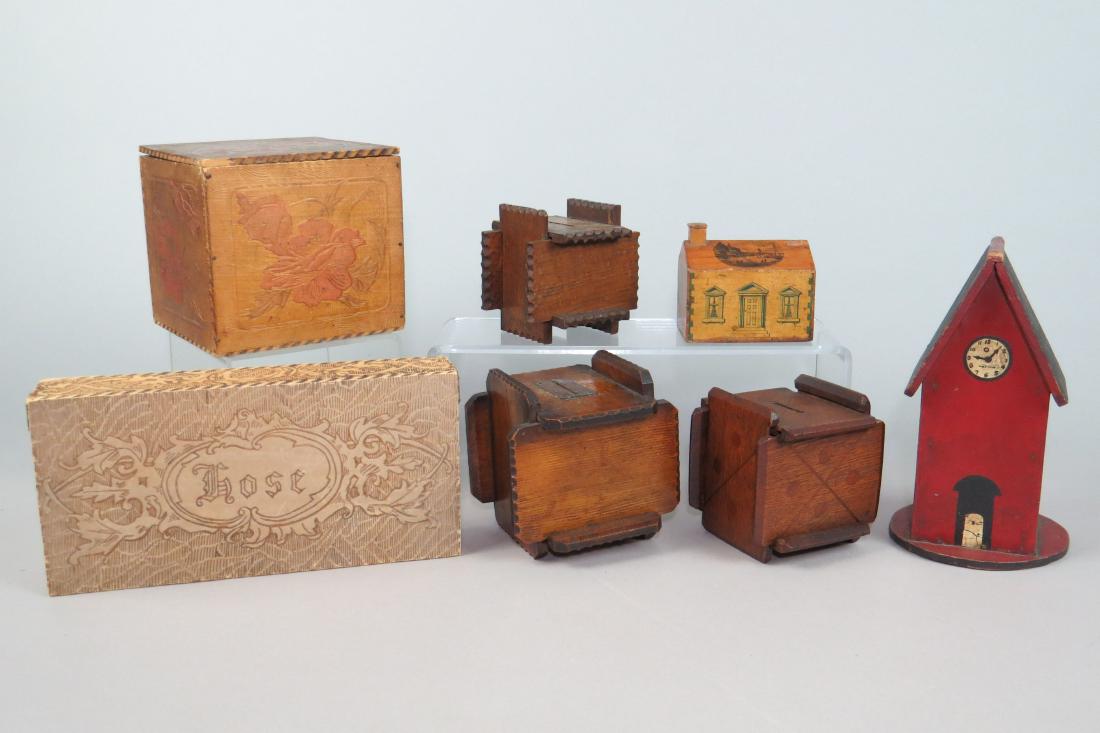 Lot of 7 Wood Banks and Boxes (1 of 1)