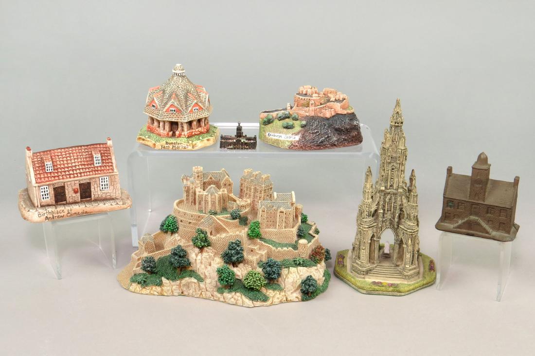 Lot of 7 Ceramic/Metal Souvenir Buildings (1 of 1)
