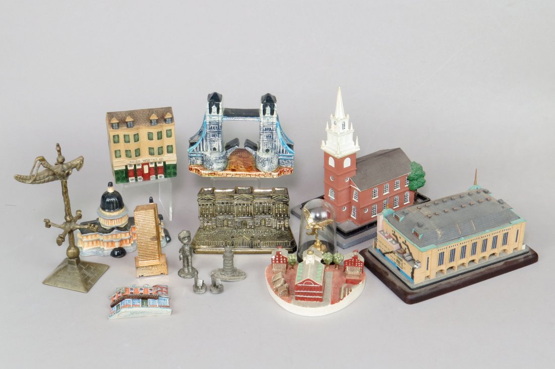 Lot of 15 Ceramic/PM/Pewter Souvenir Bldgs. & Related (1 of 1)