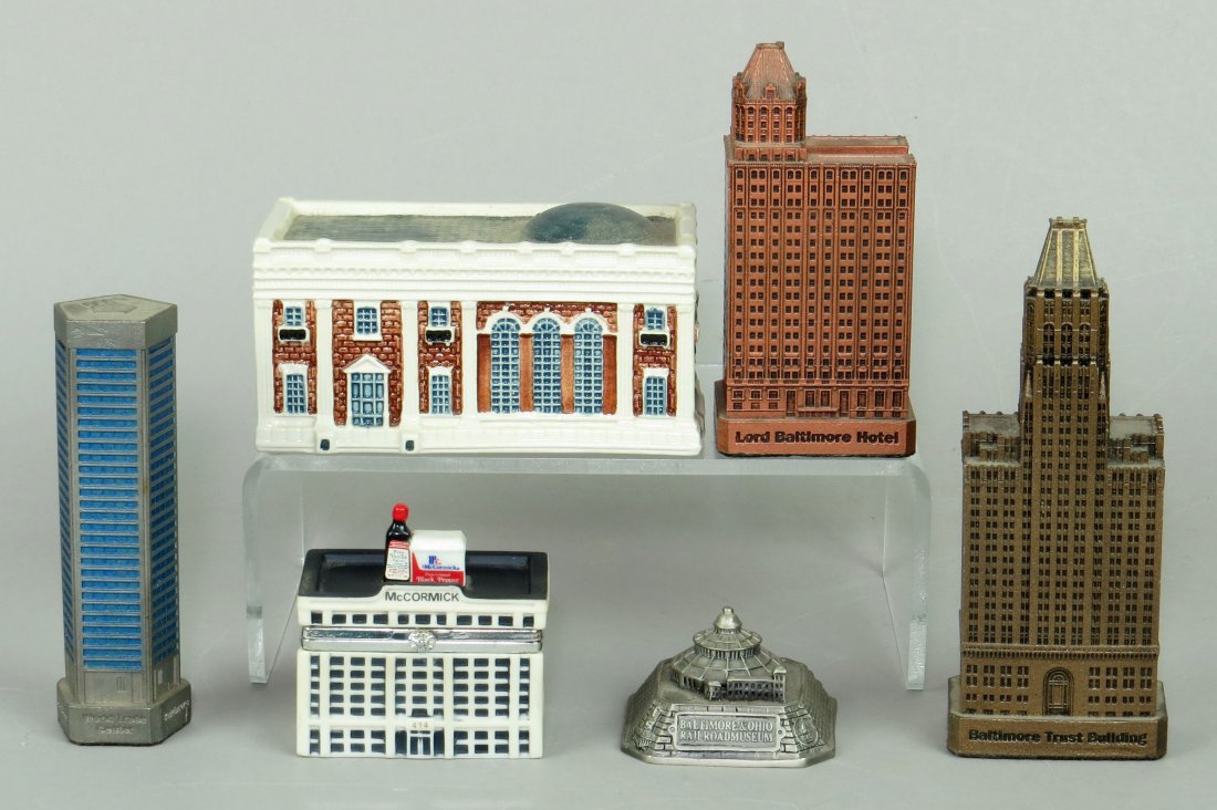Lot of 6 Ceramic/Metal Baltimore Souvenir Bldgs. (1 of 1)