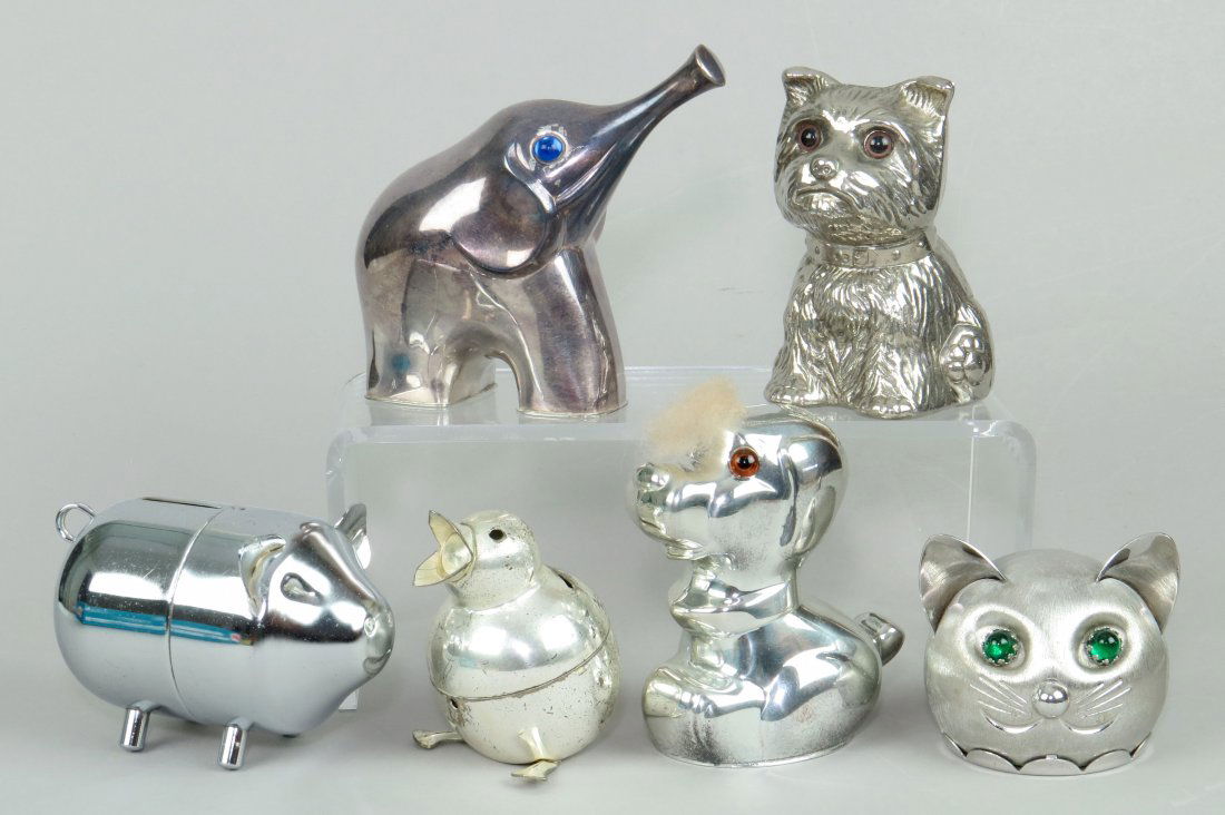 Lot of 6 Metal Misc. Silvered Banks (1 of 1)