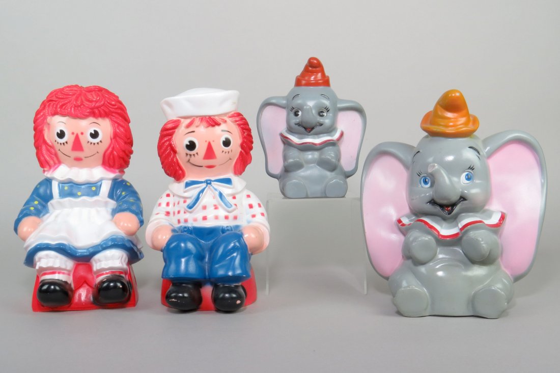 Lot of 4 Plastic Character Banks (1 of 3)