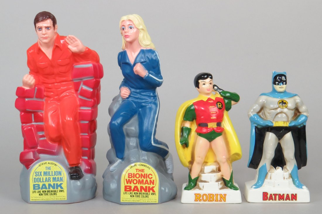 Lot of 4 Plastic/Ceramic Character Banks (1 of 3)