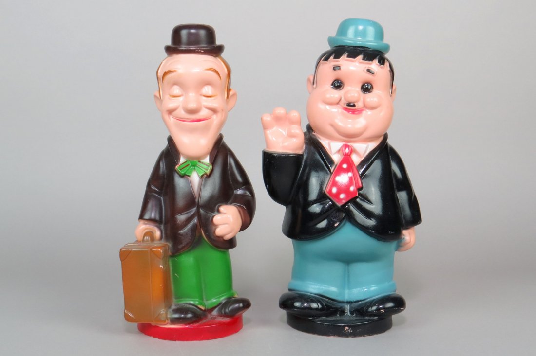 Lot of 2 Character Banks: Lot of 2 Character Banks: Abbott and Costello, missing trap, 13 1/2"