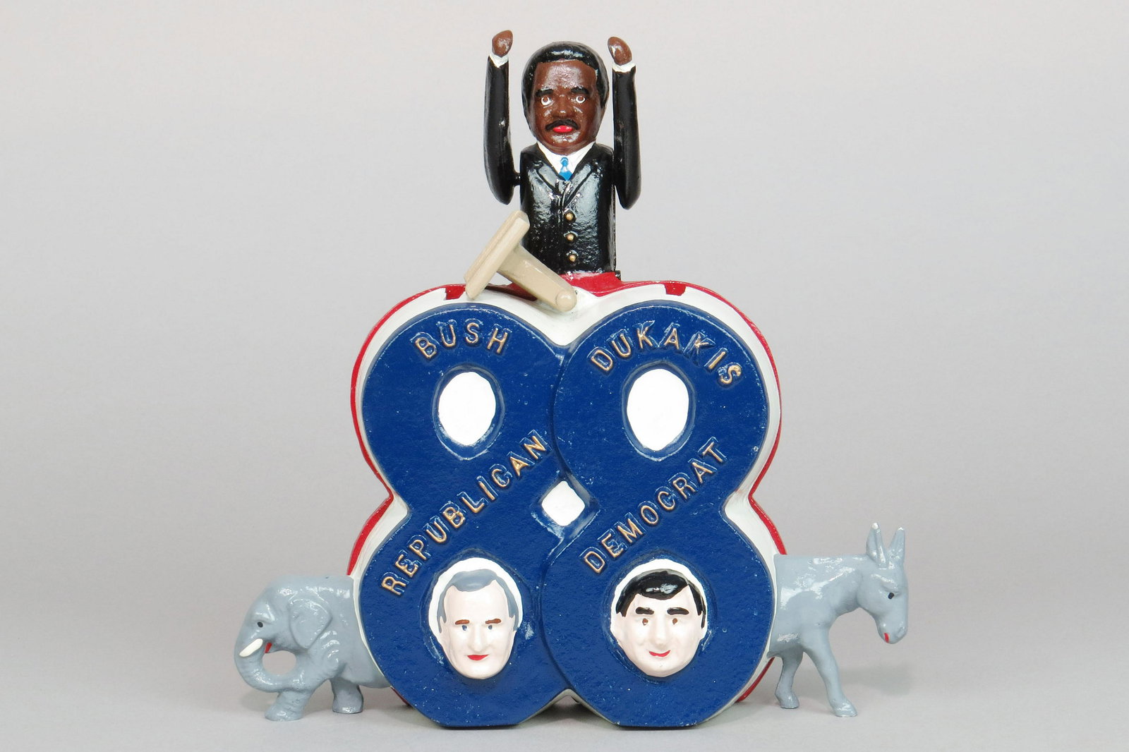 Alum. Reynolds Toys "Campaign 88" Mechanical Bank (1 of 2)