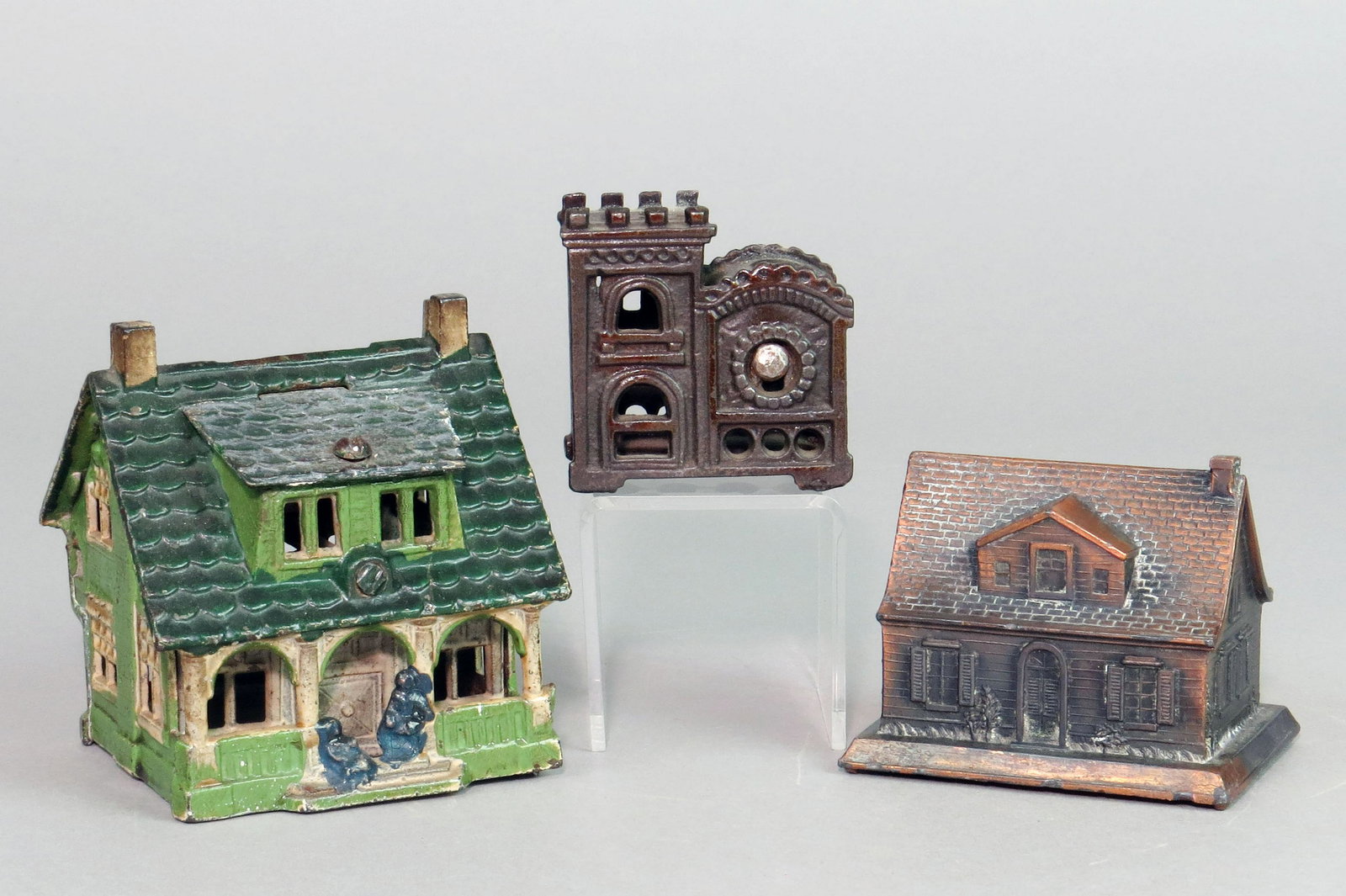 Lot of 3 CI/Lead Building Banks (1 of 2)