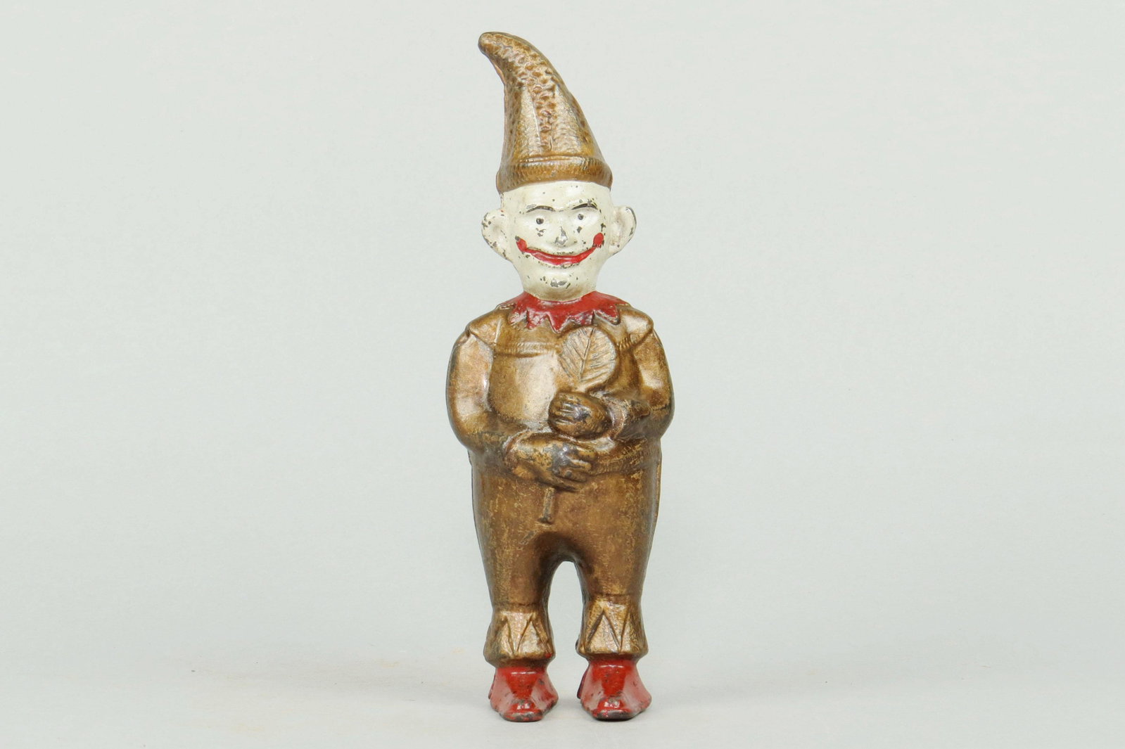 CI Clown w/Crooked Hat Bank: Clown w/Crooked Hat, CI, M210, 6 3/4", "E" Rated, Scarce bank but partially repainted