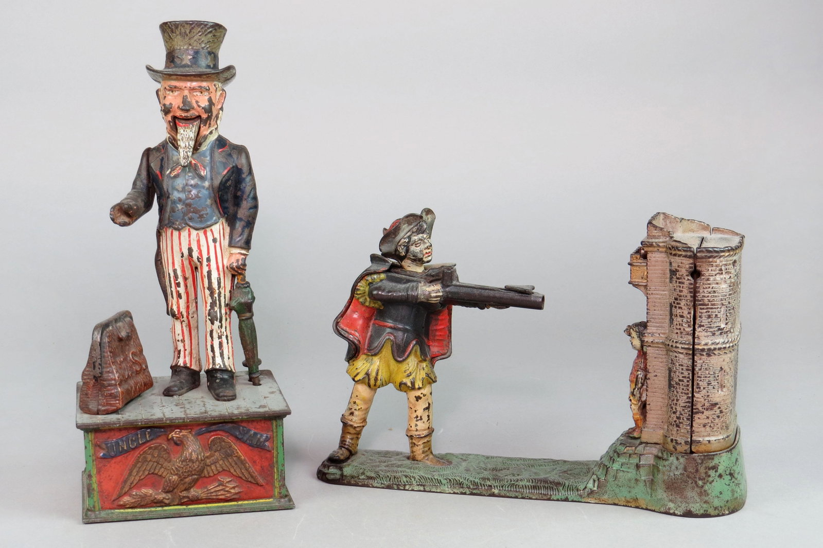 Lot of 2 Mech. Banks, CI: 2 Mech. Banks, CI: Uncle Sam; William Tell