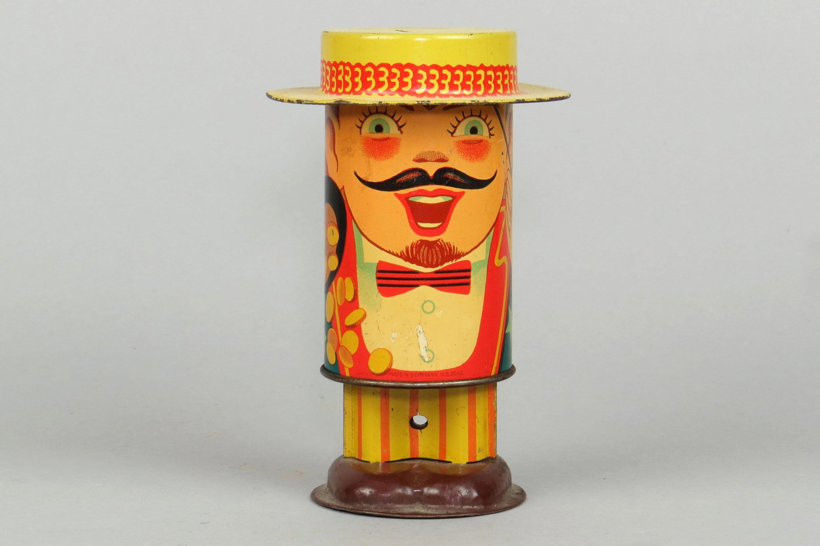 Tin Watch Me Grow Mechanical Bank, Singer: Watch Me Grow Mech. Bank, Singer, Tin, Germany