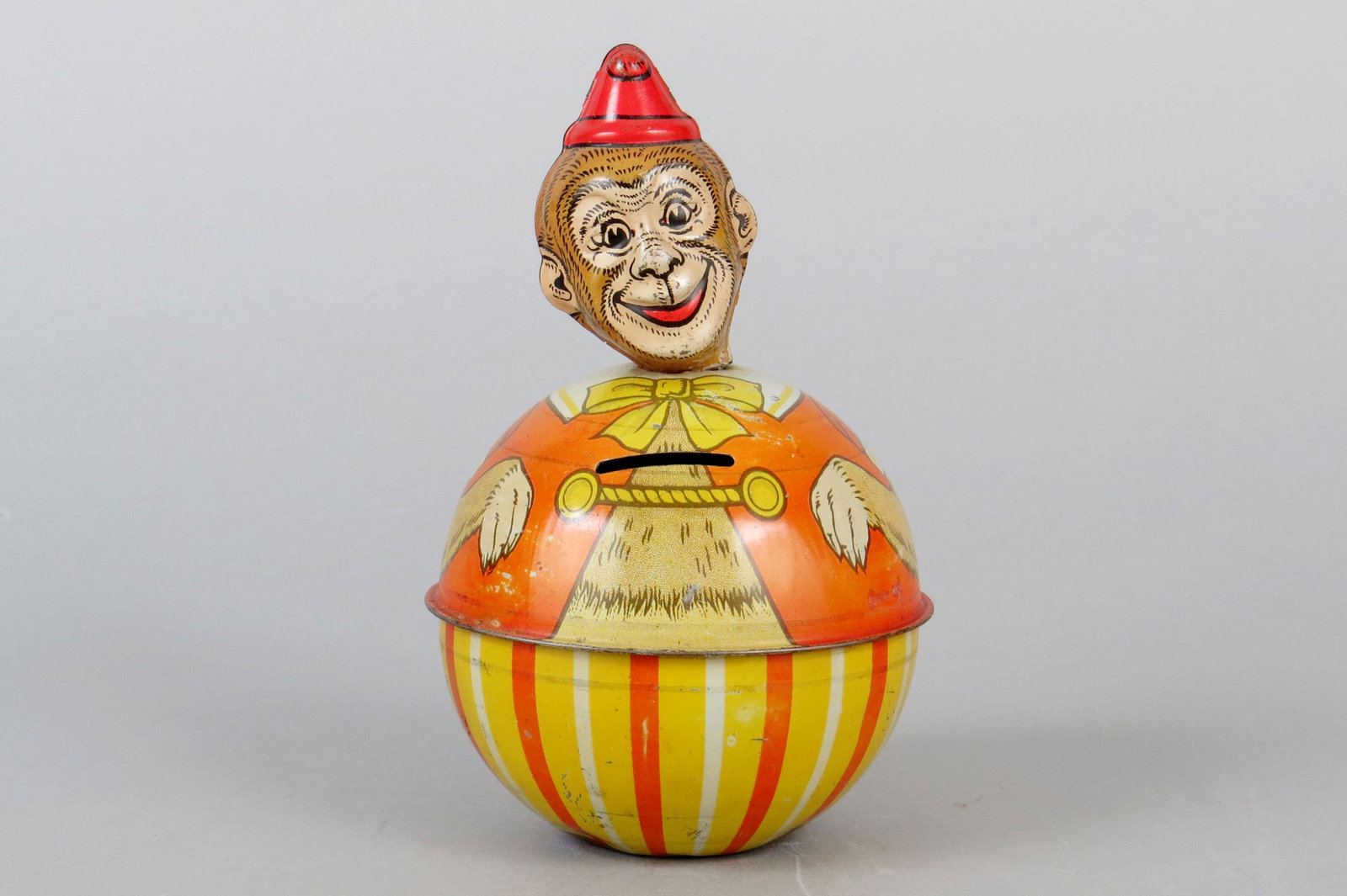 Tin Rolly Poly Clown Bank: Rolly Poly Clown Bank, Tin, "J. Chein & Co"