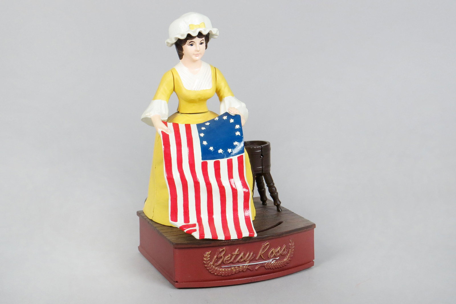 Alum. Betsy Ross Mechanical Bank (1 of 3)