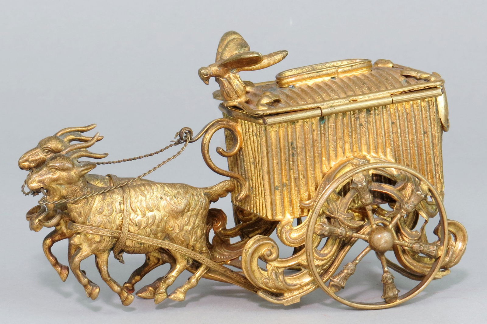 Metal Goat Pulling Cart Bank (1 of 2)