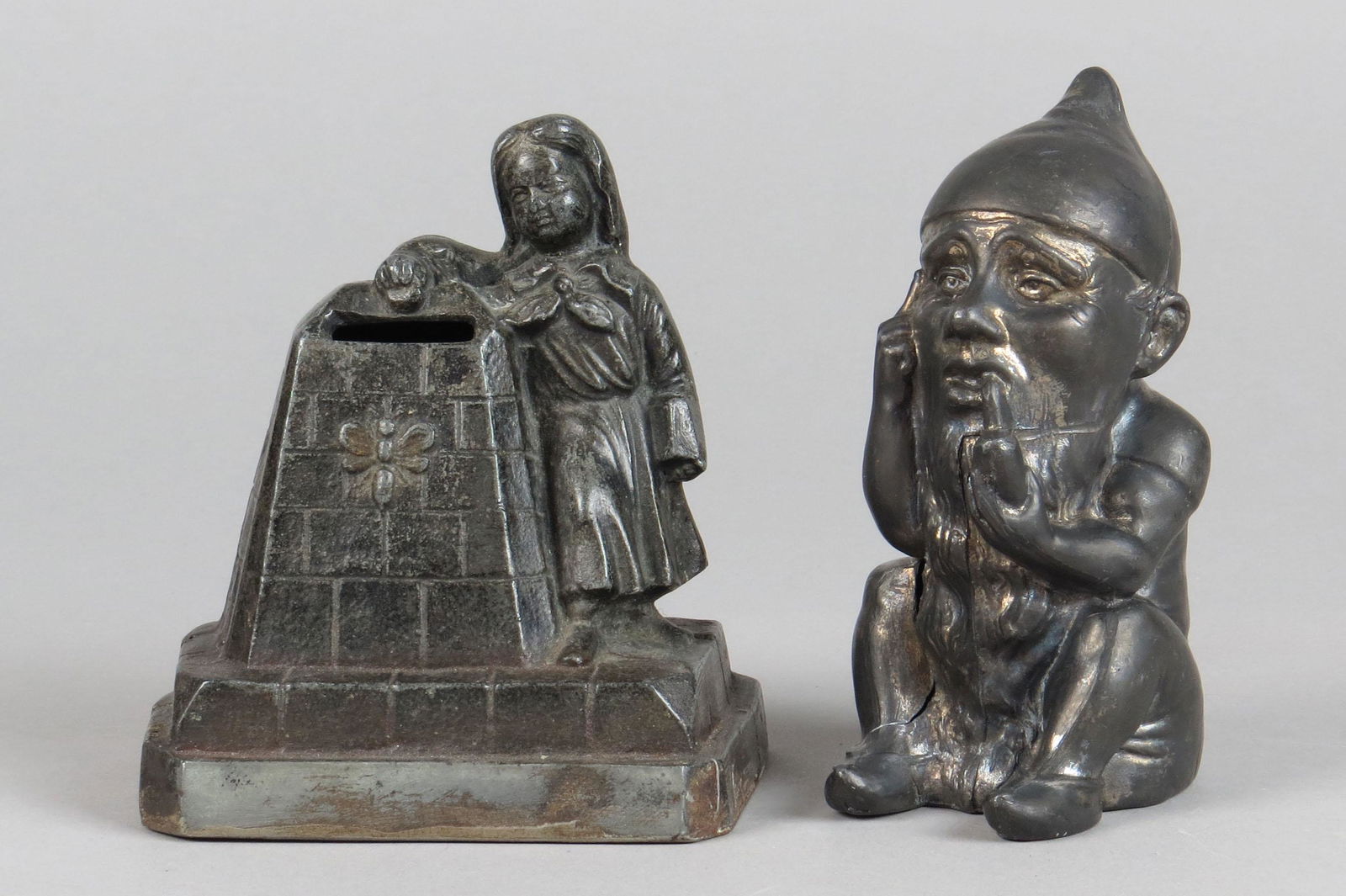 Lot of 2 Lead Figural Banks (1 of 2)