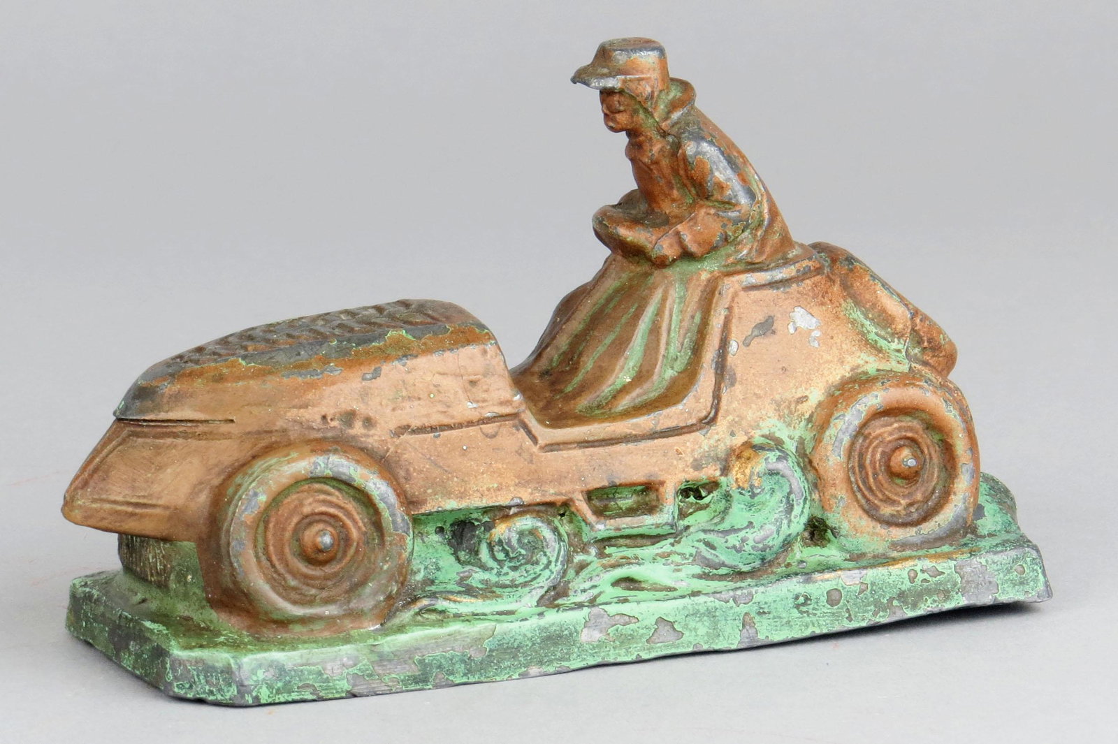 Spelter Early Race Car and Driver Bank (1 of 2)