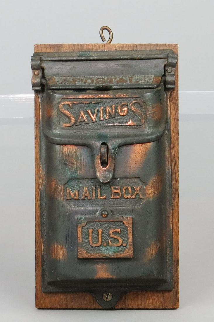 CI/Wood "Postal Savings Mailbox" Bank (1 of 2)