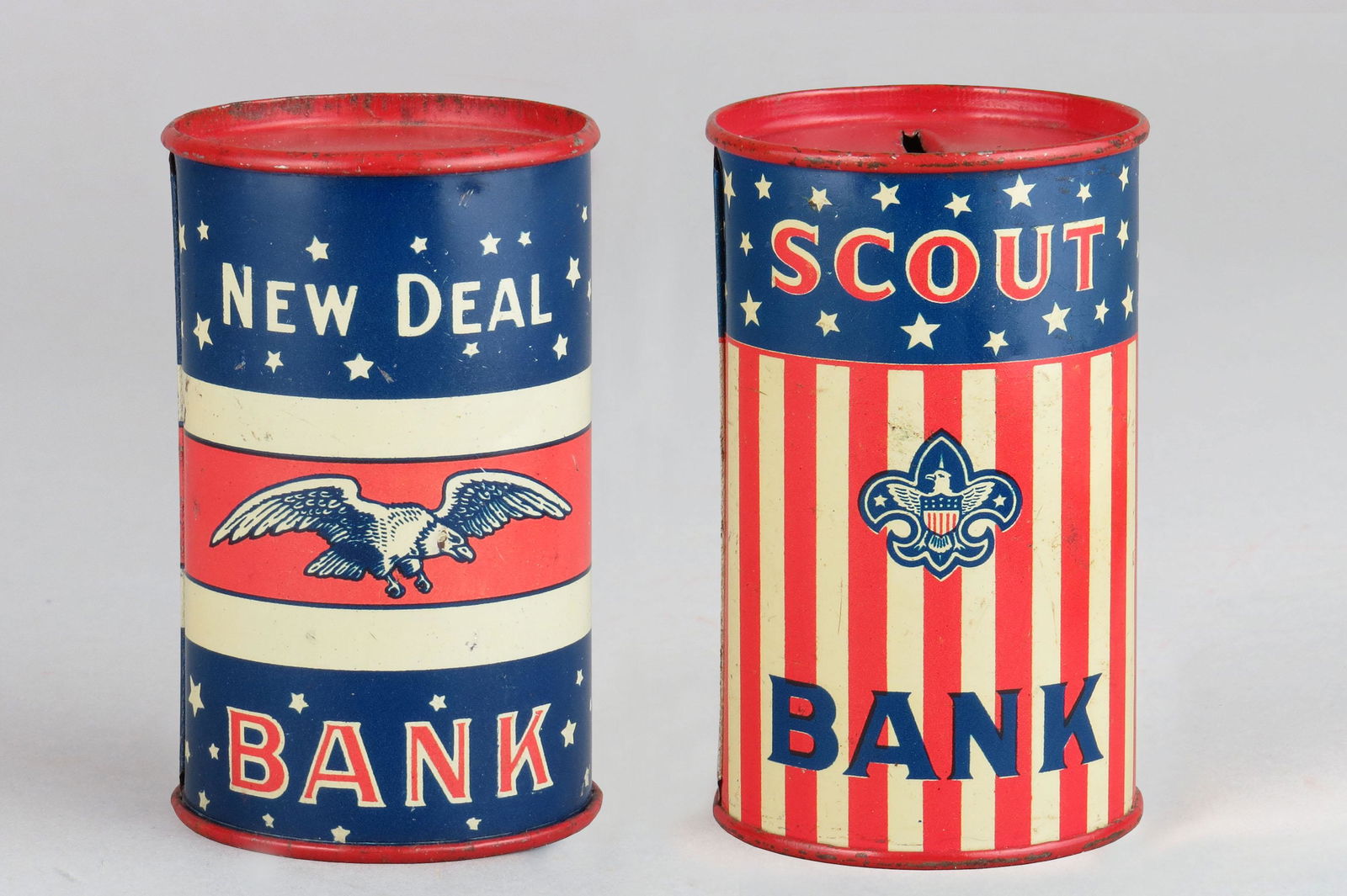 Lot of 2 Tin Chein Banks (1 of 3)