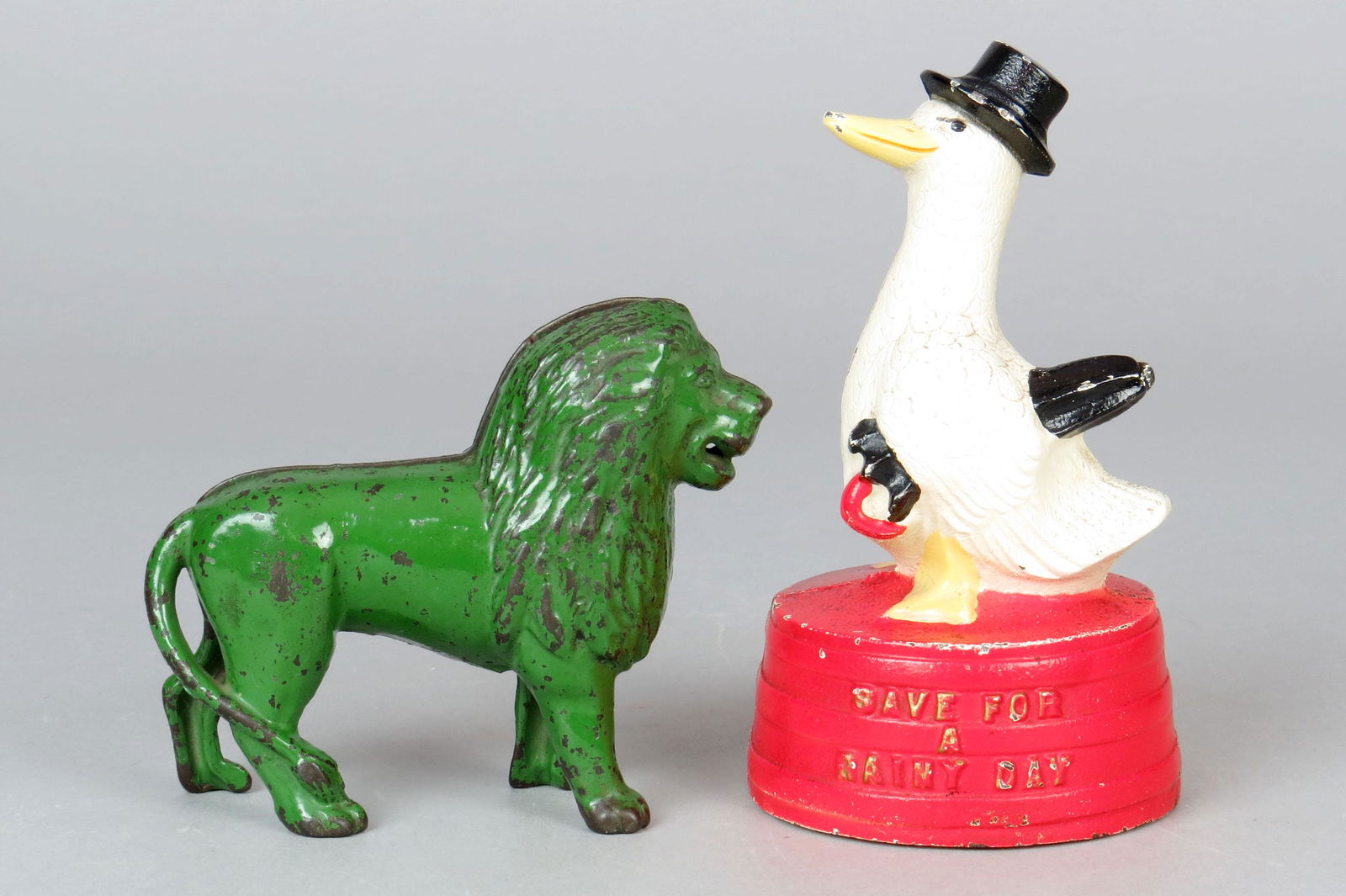 Lot of 2 CI Animal Banks (1 of 2)