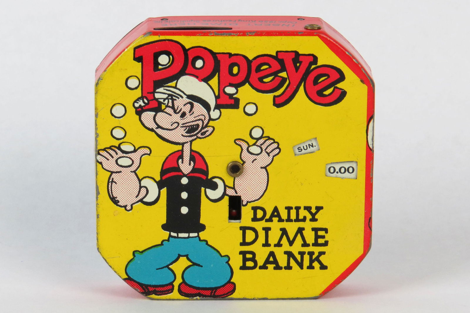 Tin "Popeye Daily Dime Bank" (1 of 2)
