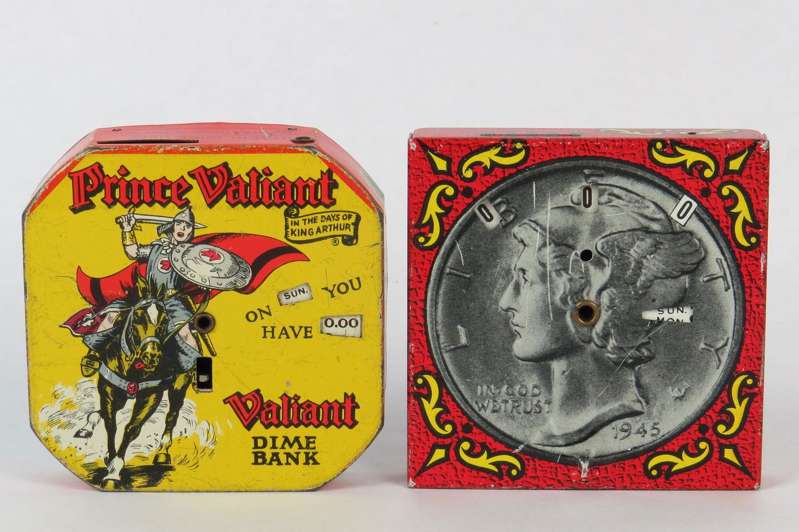 Lot of 2 Tin Dime Register Banks (1 of 2)