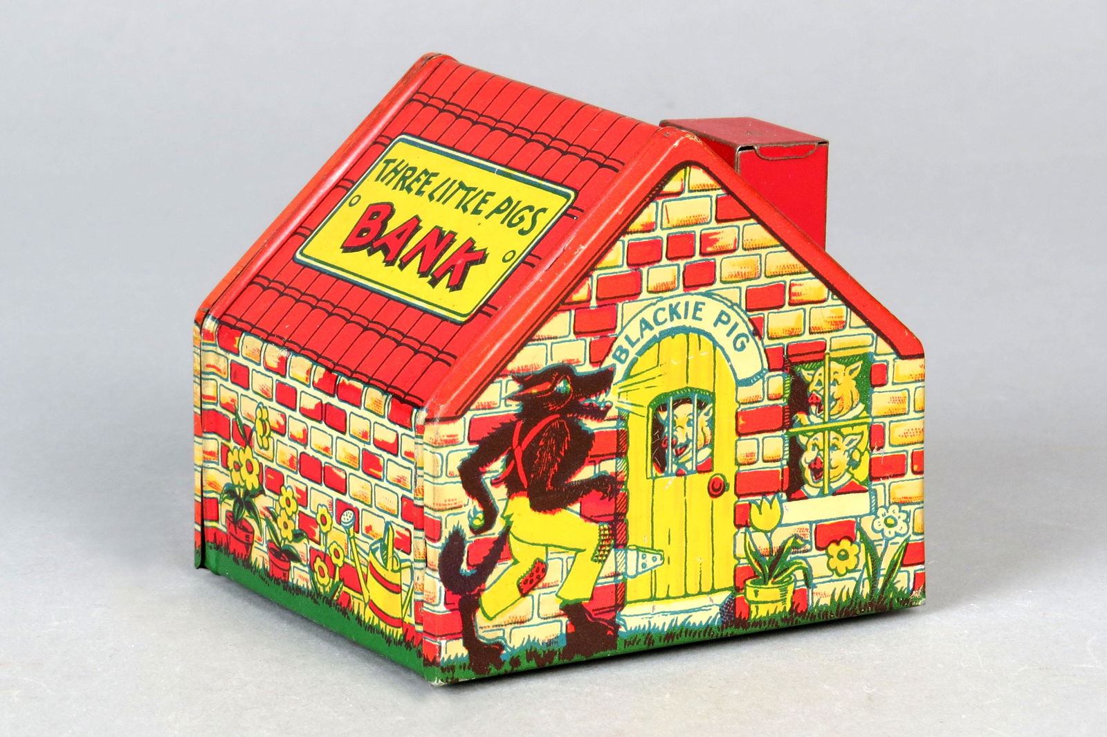 Tin "Three Little Pigs Bank" (1 of 4)