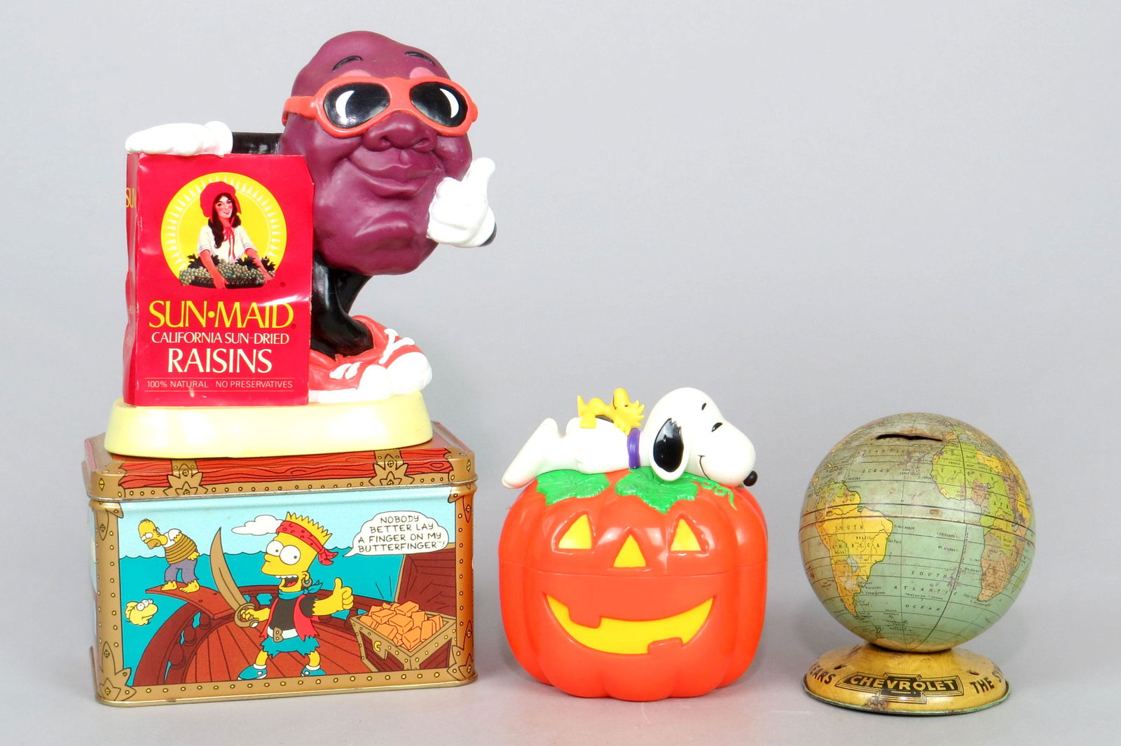 Lot of 4 Tin/Rubber/Plastic Advertising Banks (1 of 2)