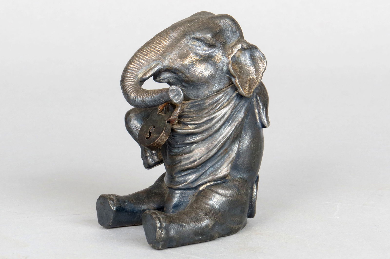 Lead Seated Elephant Bank (1 of 2)
