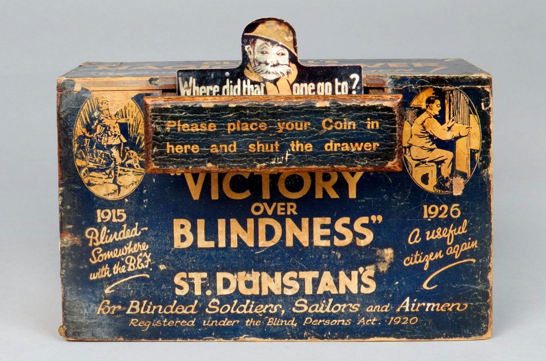 Wood/Tin "St. Dunstan's Magic Drawer" Mechanical Bank (1 of 4)