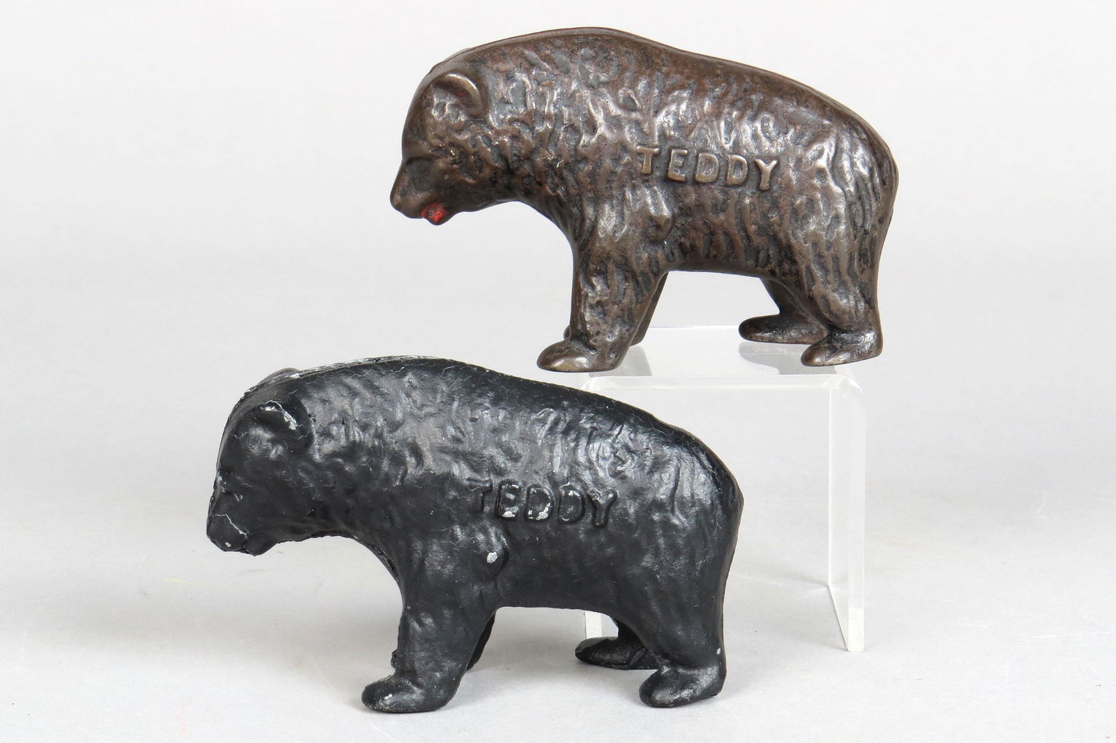 Lot of 2 CI/Alum "Teddy" Bear Banks (1 of 2)