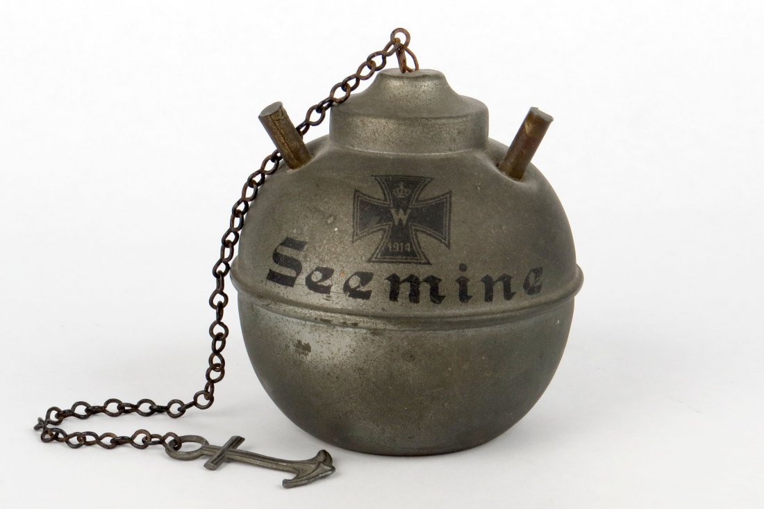 Tin German "Seemine" Bank (1 of 2)
