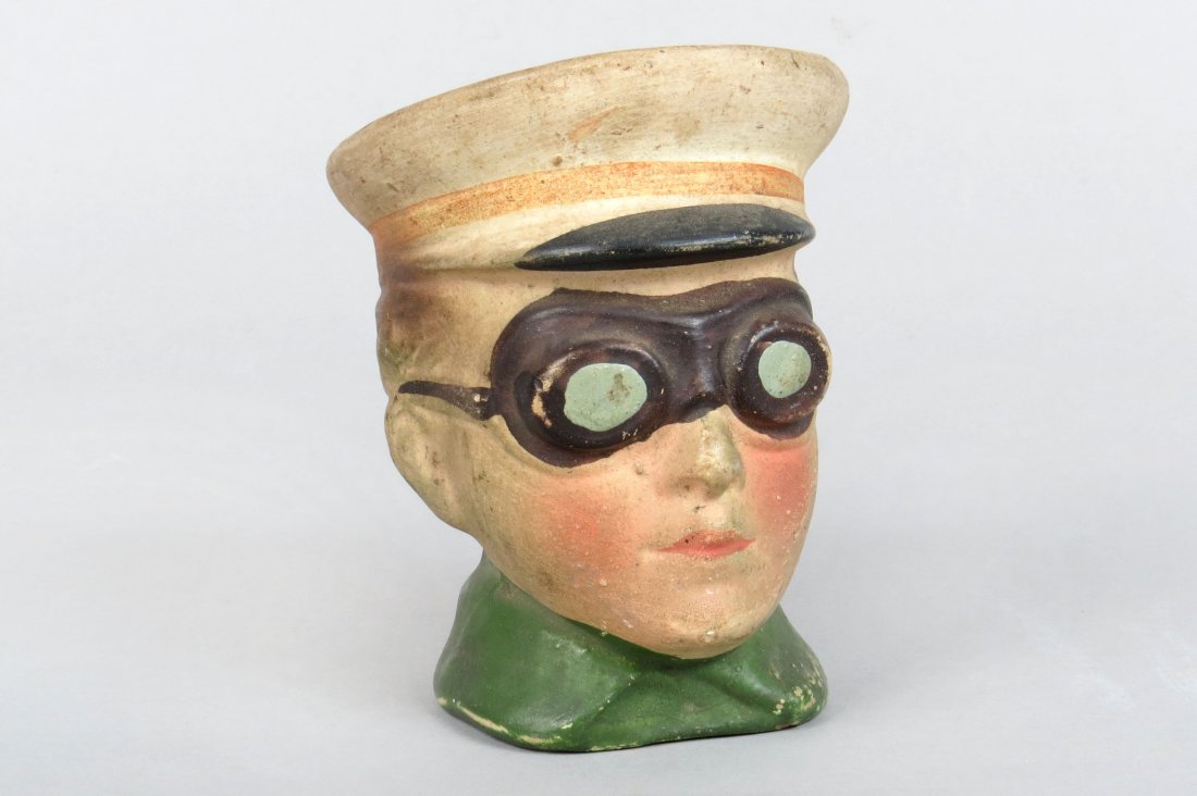 Pottery Chauffeur w/Goggles Bank: Chauffeur w/Goggles Bank, Pottery, We have not seen this bank before, Great bank