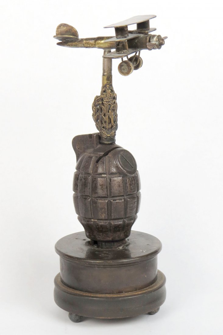 CI/Brass/Wood Trench Art Bank (1 of 2)