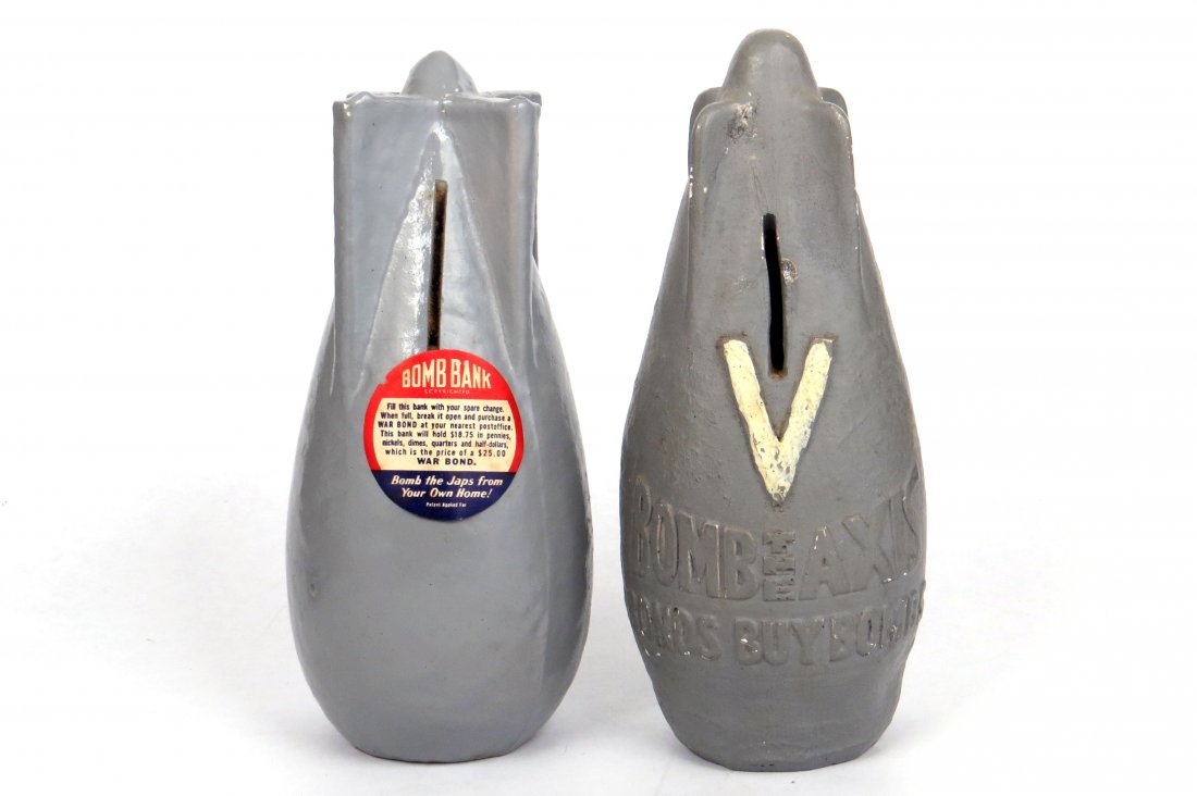 Lot of 2 Compo/Chalk Bomb Banks (1 of 3)
