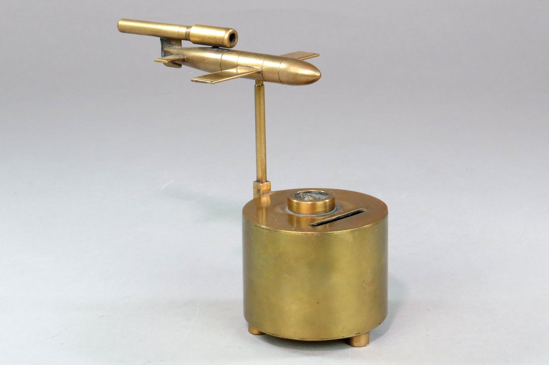 Brass Airplane on Post Bank (1 of 3)