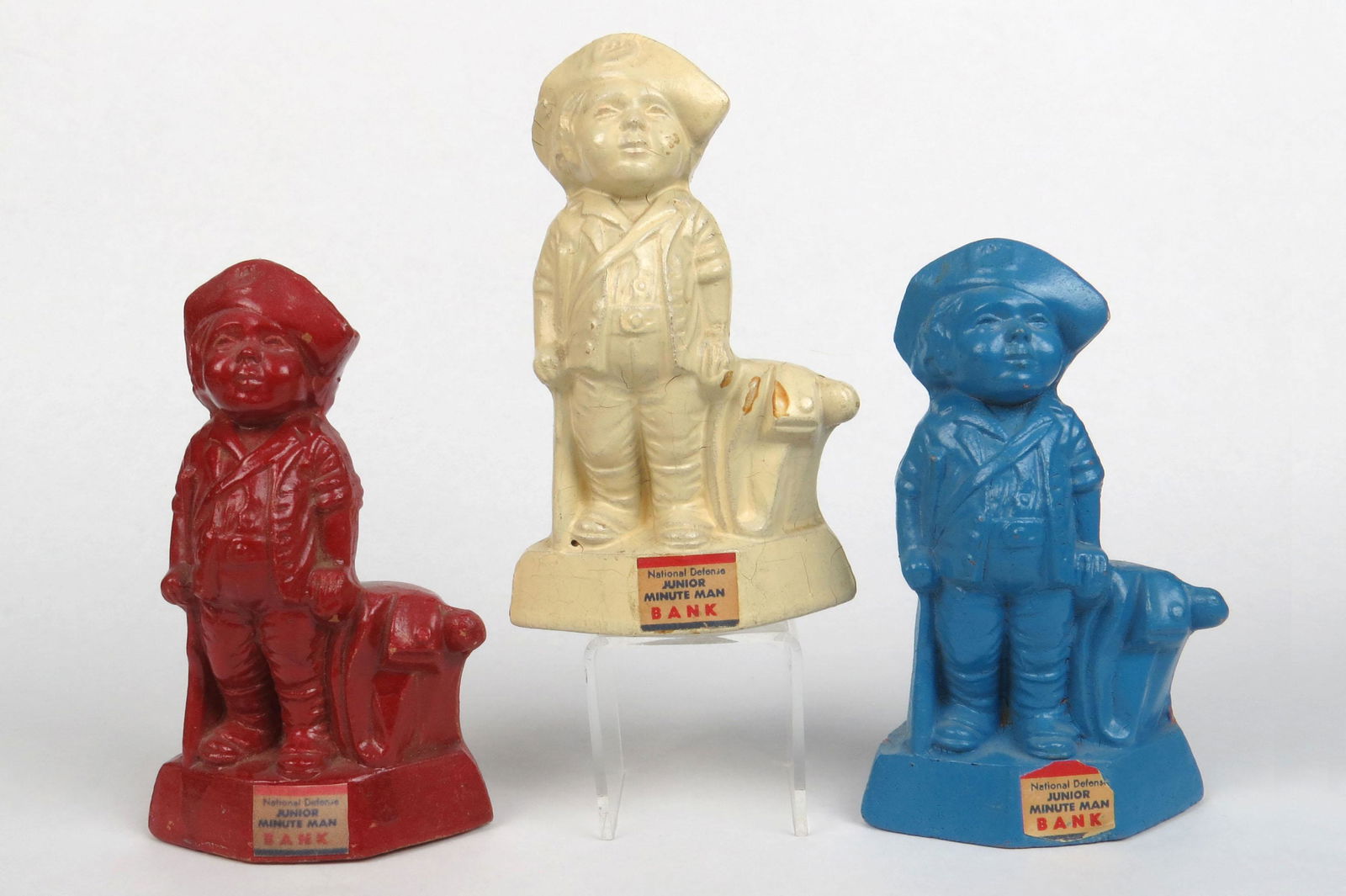 Lot of 3 Paper Mache "Junior Minuteman Bank"(s) (1 of 3)