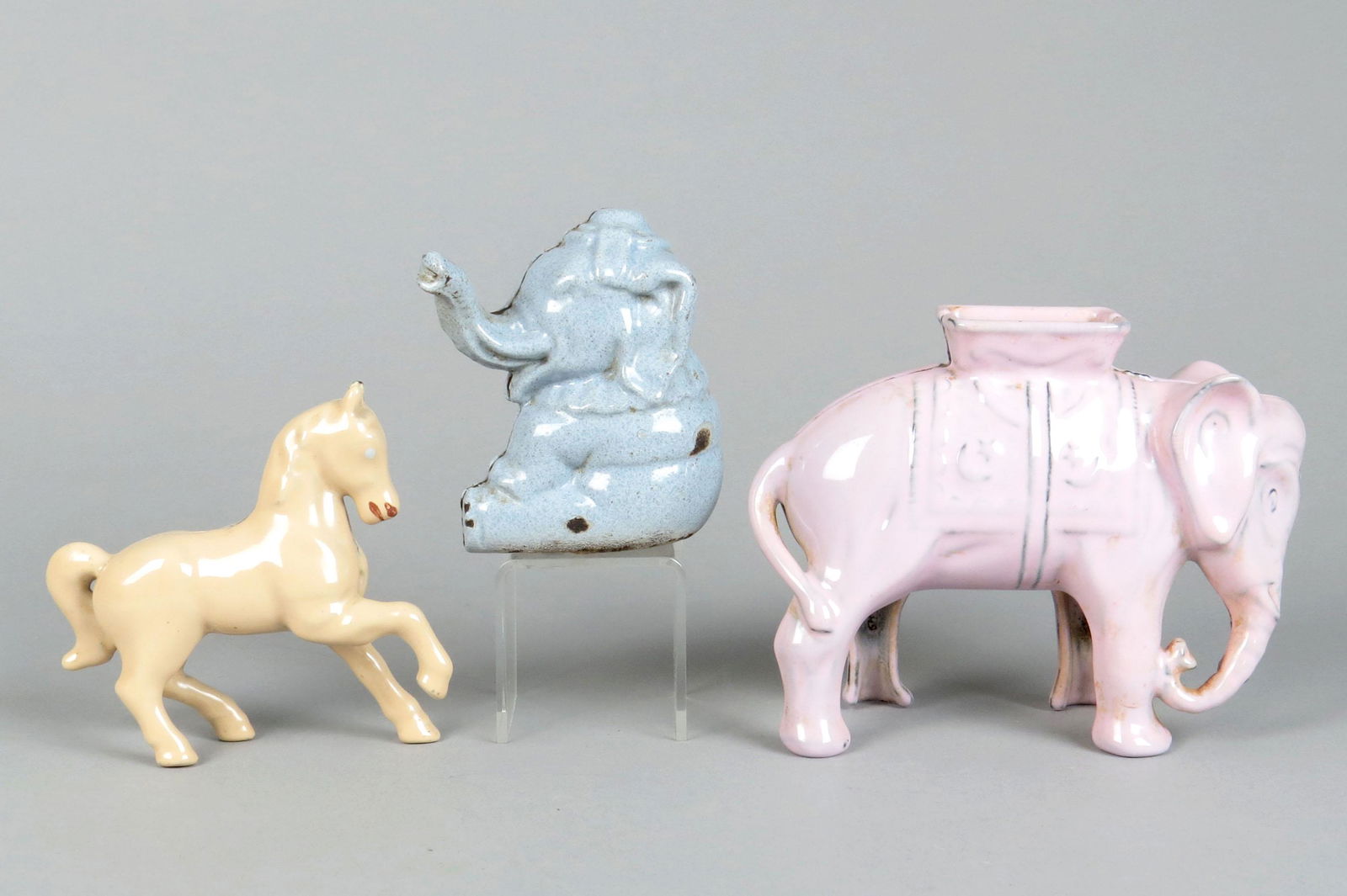 Lot of 3 Porcelainized Animal Banks (1 of 2)