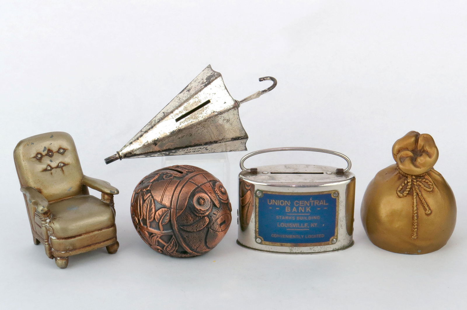 Lot of 5 Metal Misc. Banks (1 of 2)