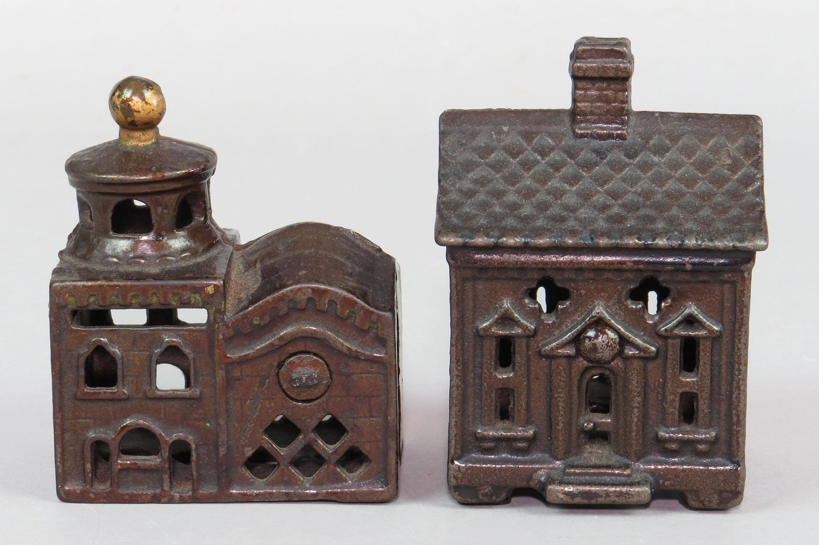 Lot of 2 CI Building Banks (1 of 2)