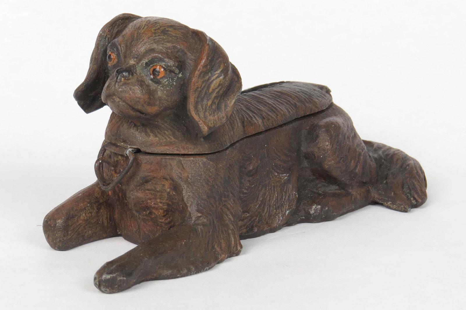 Lead Reclining Dog Bank (1 of 3)